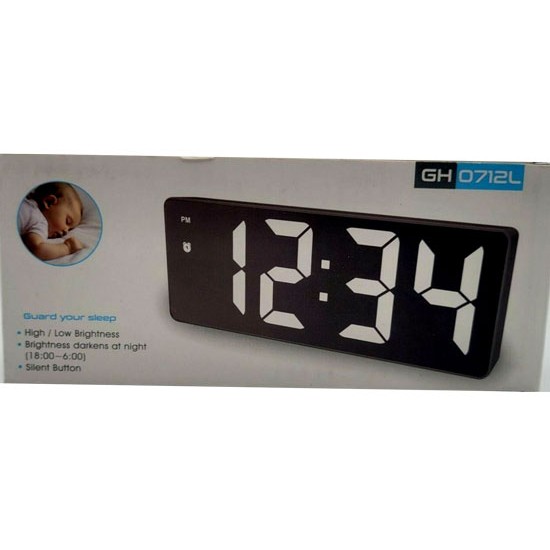 LED CLOCK GH0712L ( HIGH - TIME - ALARM - SNOOZE - CALENDAR